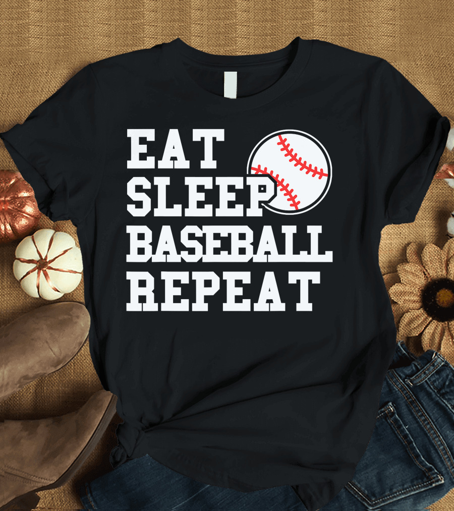 Eat Sleep Baseball Repeat Baseball Player Passion Cycle T-Shirt