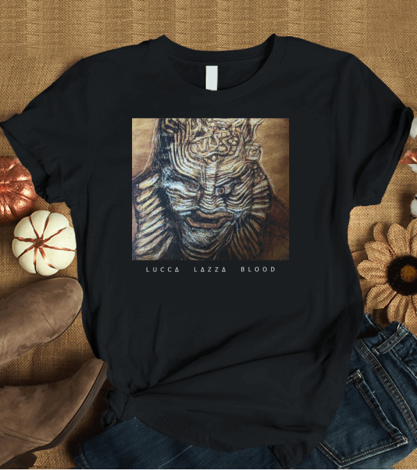 T-Shirt: Lucca Lazza Blood Intricately Layered Abstract Figure T-Shirt Lucca Lazza Blood Intricately Layered Abstract Figure T-Shirt