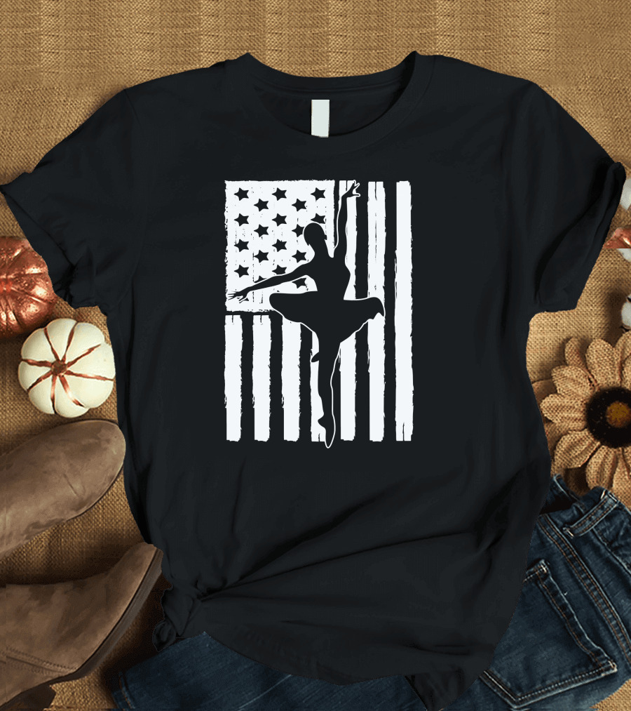 American Flag Ballerina Dance T-Shirt