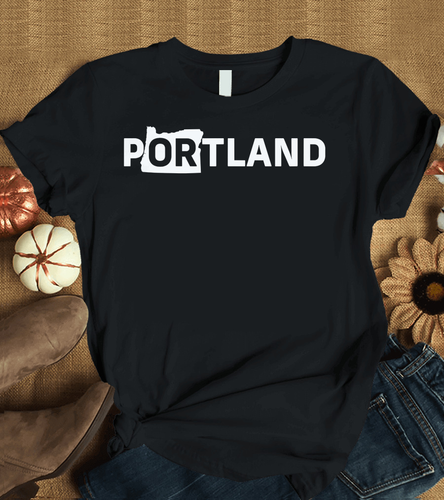 PORTLAND Oregon State Map T-Shirt