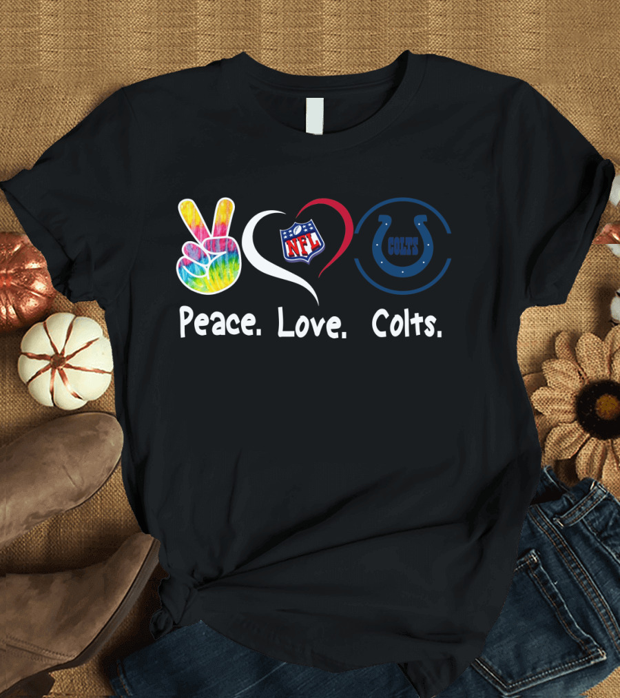 Peace Love Colts NFL Colts T-Shirt