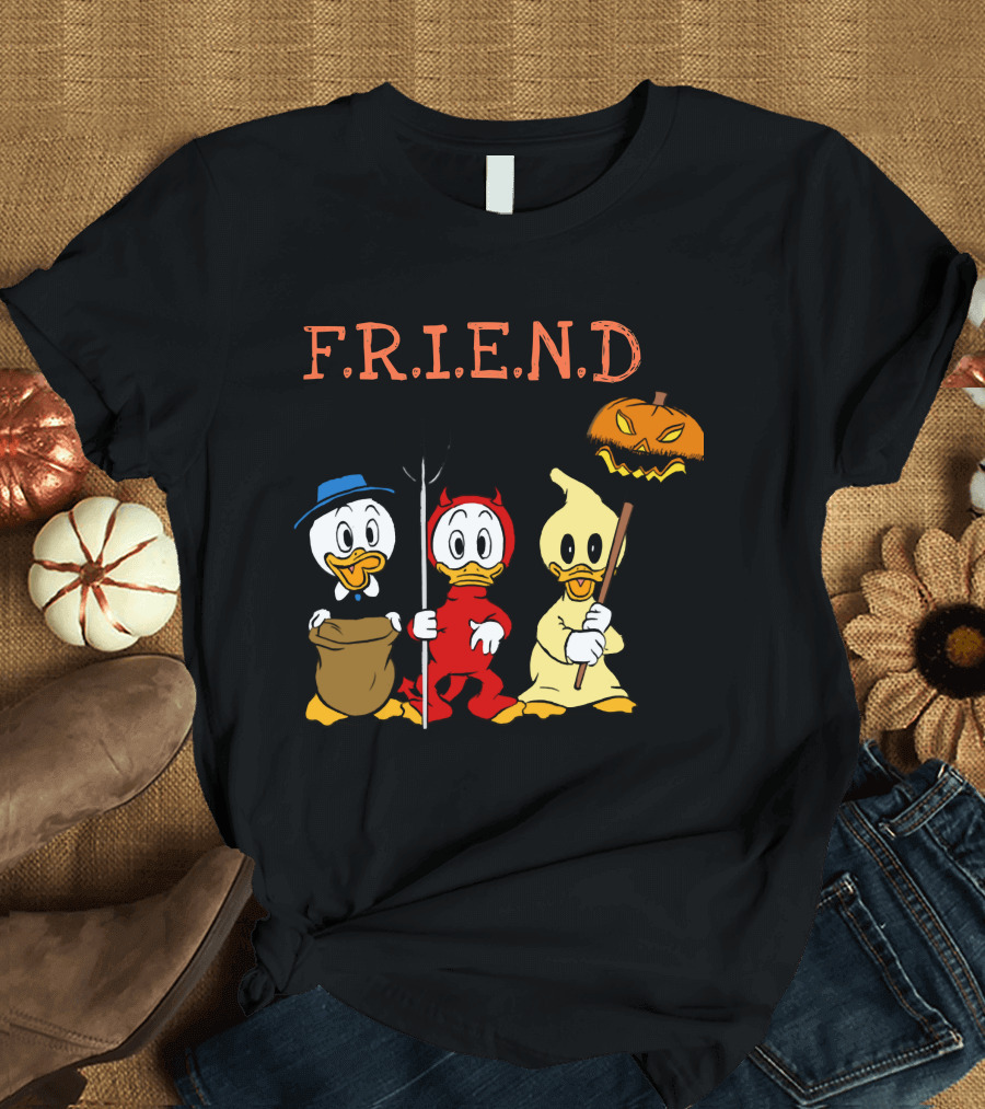 Disney Donald Duck Halloween F.R.I.E.N.D Ghost Devil Pumpkin T-Shirt