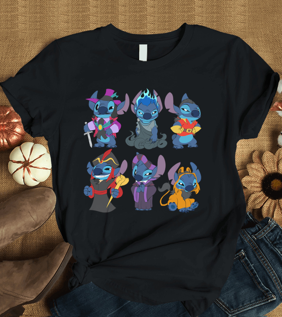 Halloween Time Stitch in Disney Villain Costumes T-Shirt