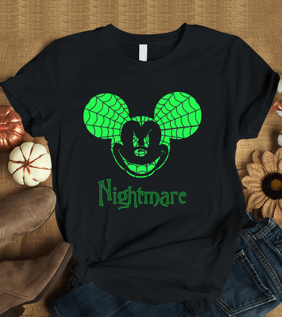 Nightmare Web Pattern Icon with Mouse Ears T-Shirt