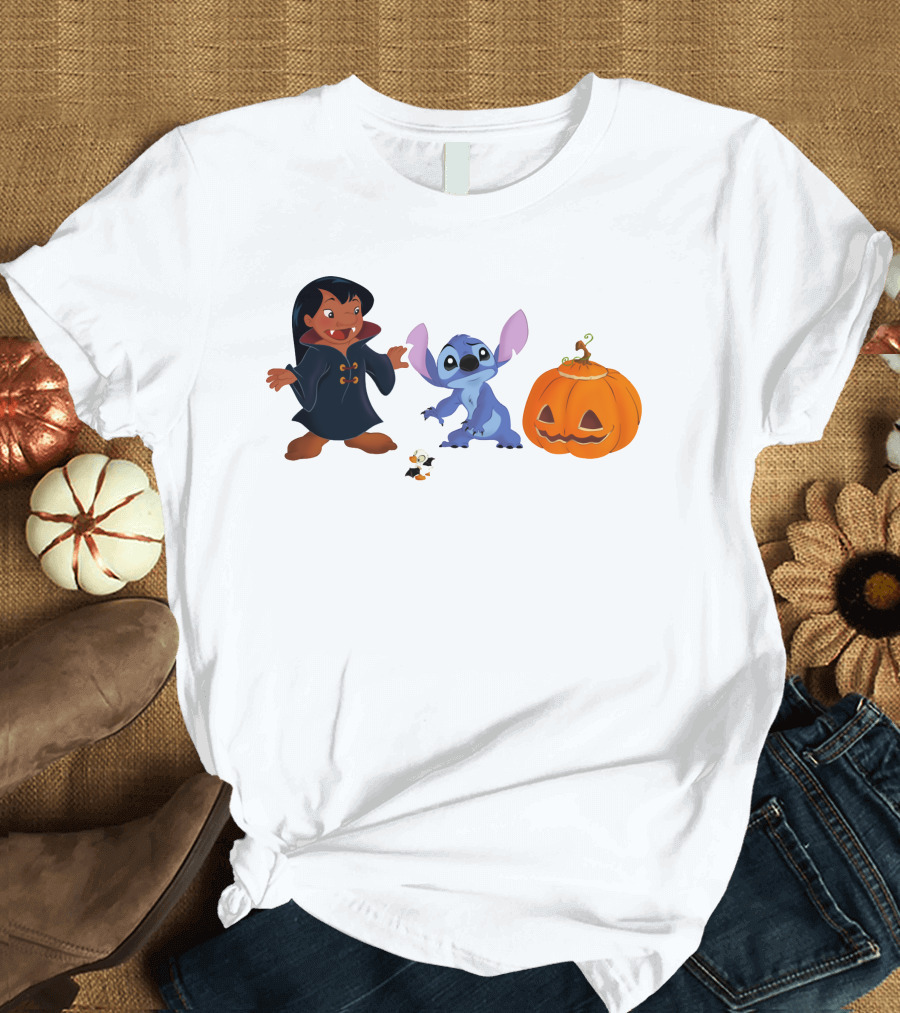 Halloween Stitch Lilo Vampire Costume Pumpkin T-Shirt