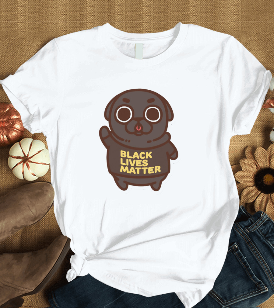 Cute Funny Pug Black Lives Matter T-Shirt
