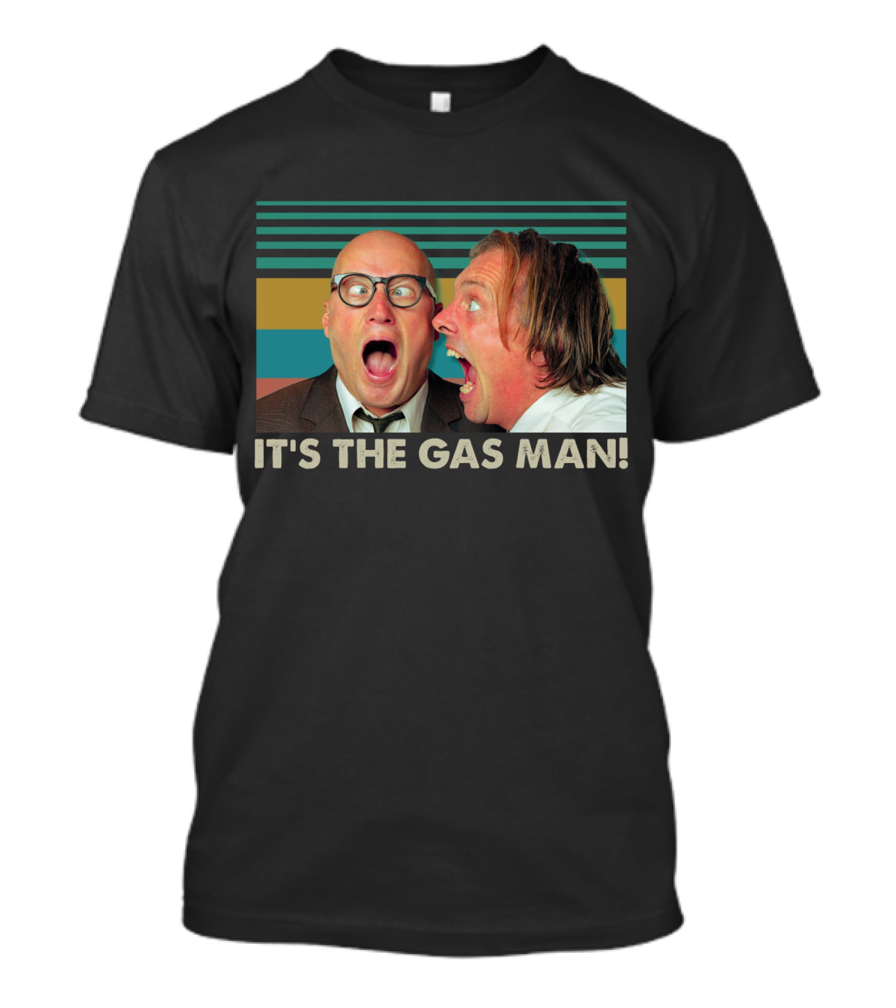 Bottom It's The Gas Man Eddie And Richie Face Off Stripes T-Shirt