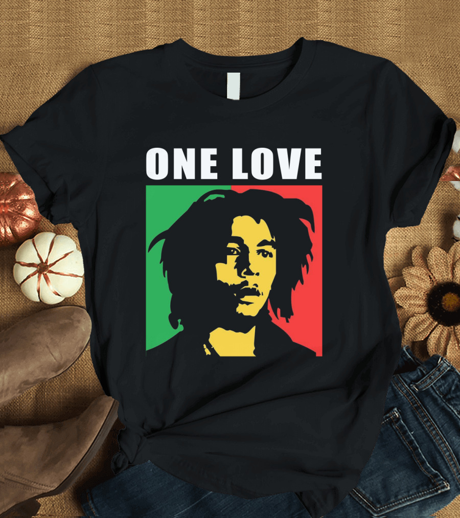 One Love Bob Marley Rasta Colors T-Shirt