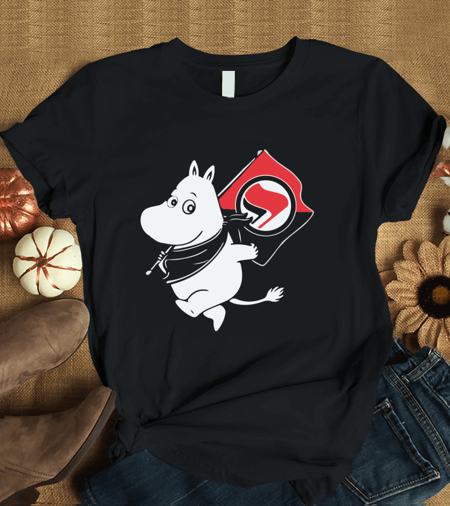 Moomin Holding Antifa Flag T-Shirt