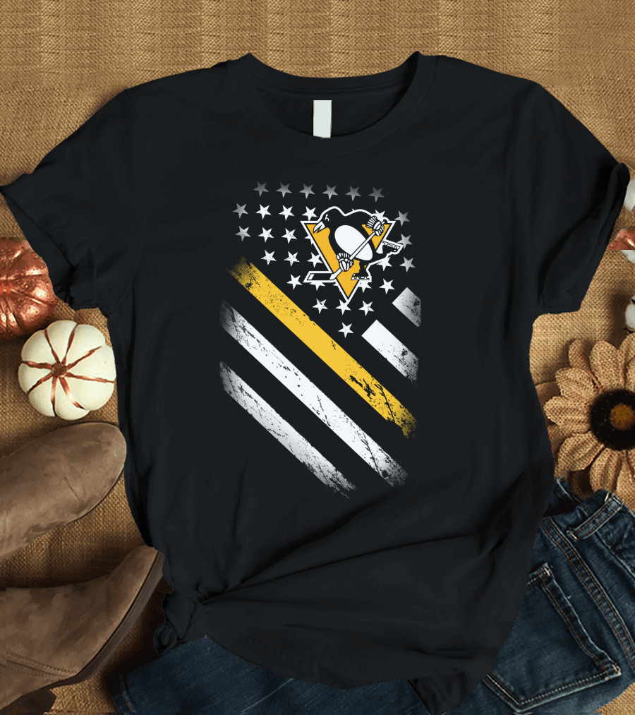 Pittsburgh Penguins American Flag Fan T-Shirt