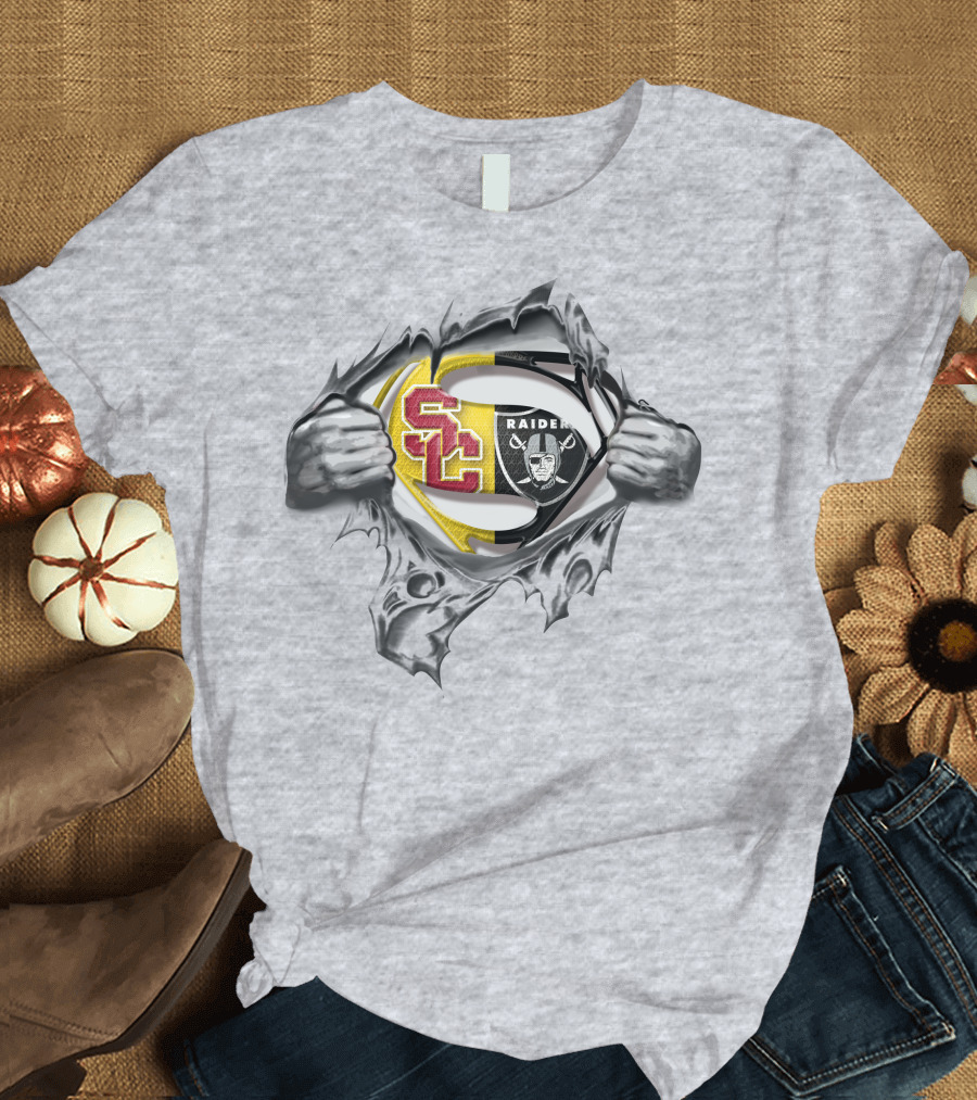 USC Trojans Raiders Superhero Fusion T-Shirt