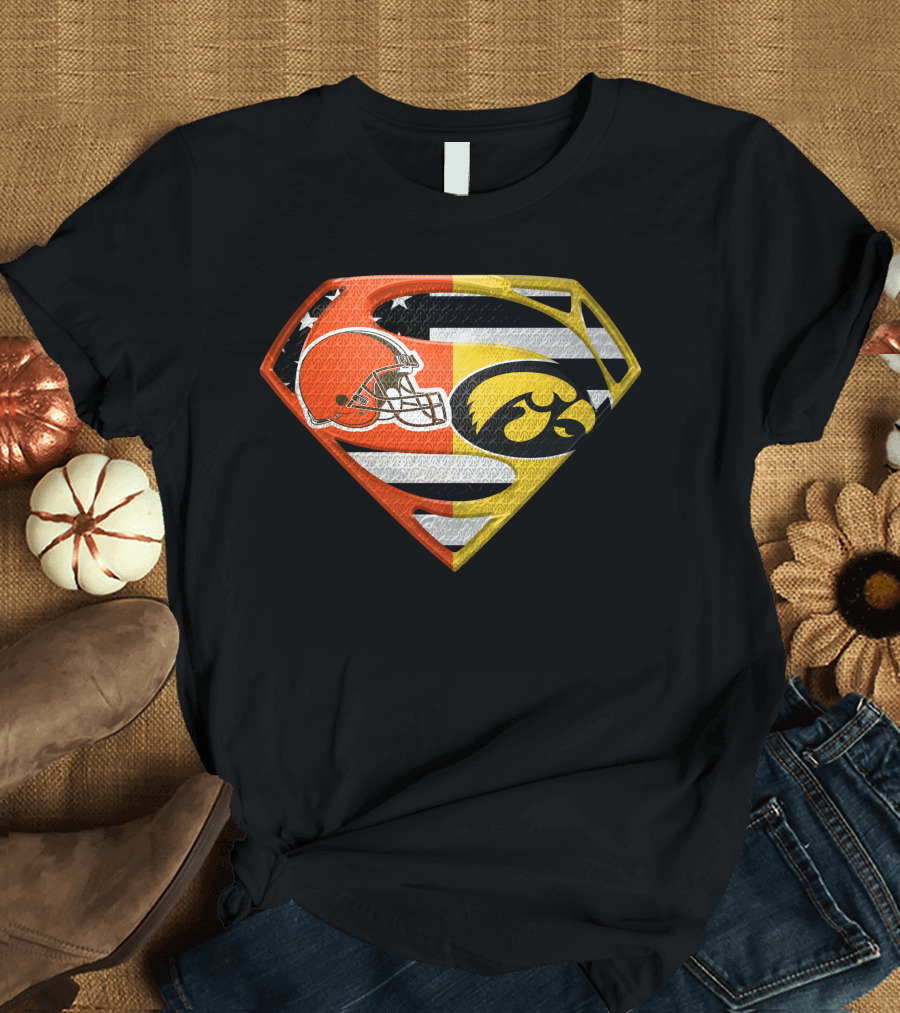 Cleveland Browns Iowa Hawkeyes Superman Logo Spm T-Shirt