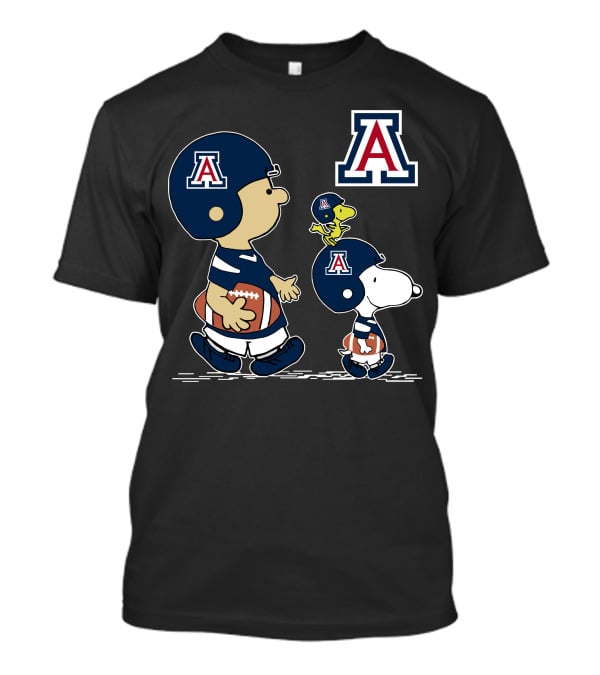 Arizona Wildcats Peanuts Snoopy Charlie Brown Woodstock Football Helmet T-Shirt