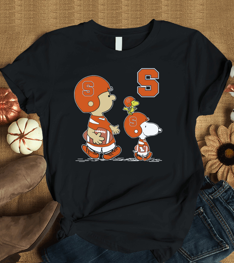 Syracuse Orange Charlie Brown and Snoopy Football T-Shirt