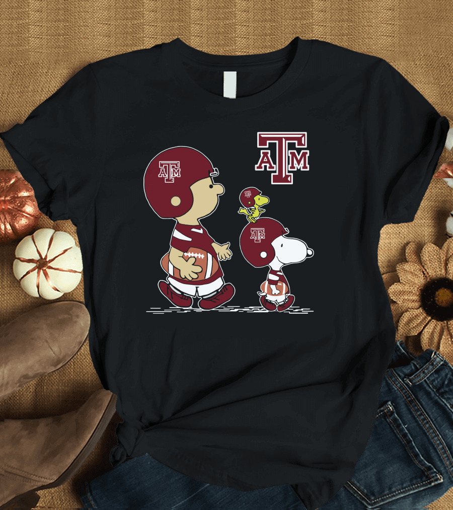 Texas A&M Aggies Football Characters with Helmet T-Shirt