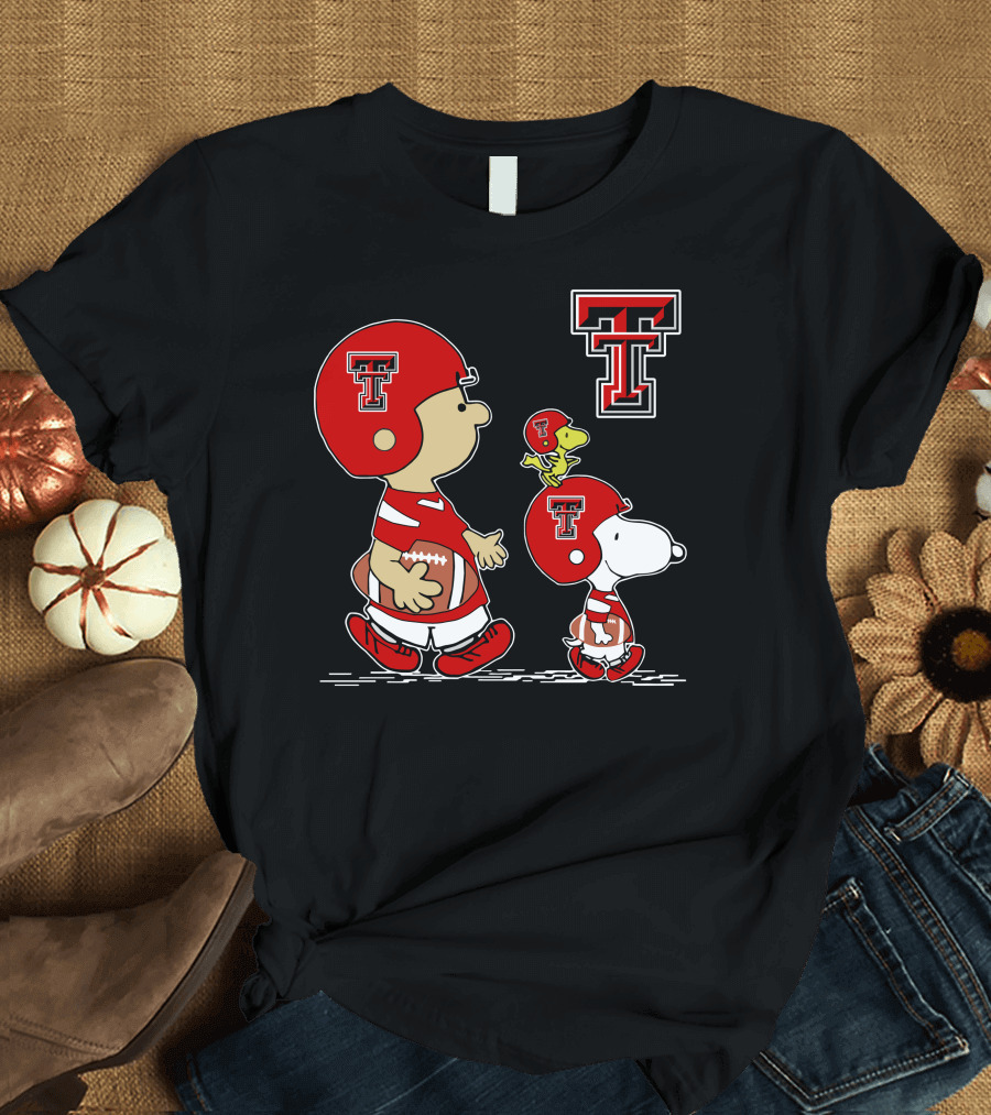 Texas Tech Red Raiders Football Peanuts Characters T-Shirt
