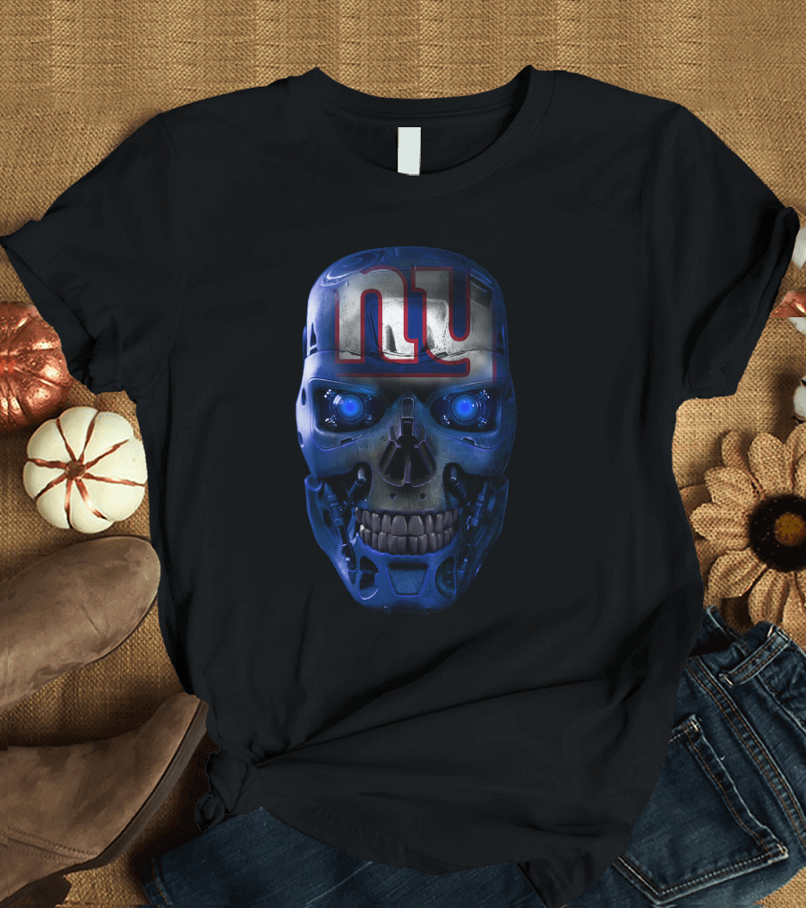 NY Giants Blue Skull Face T-Shirt