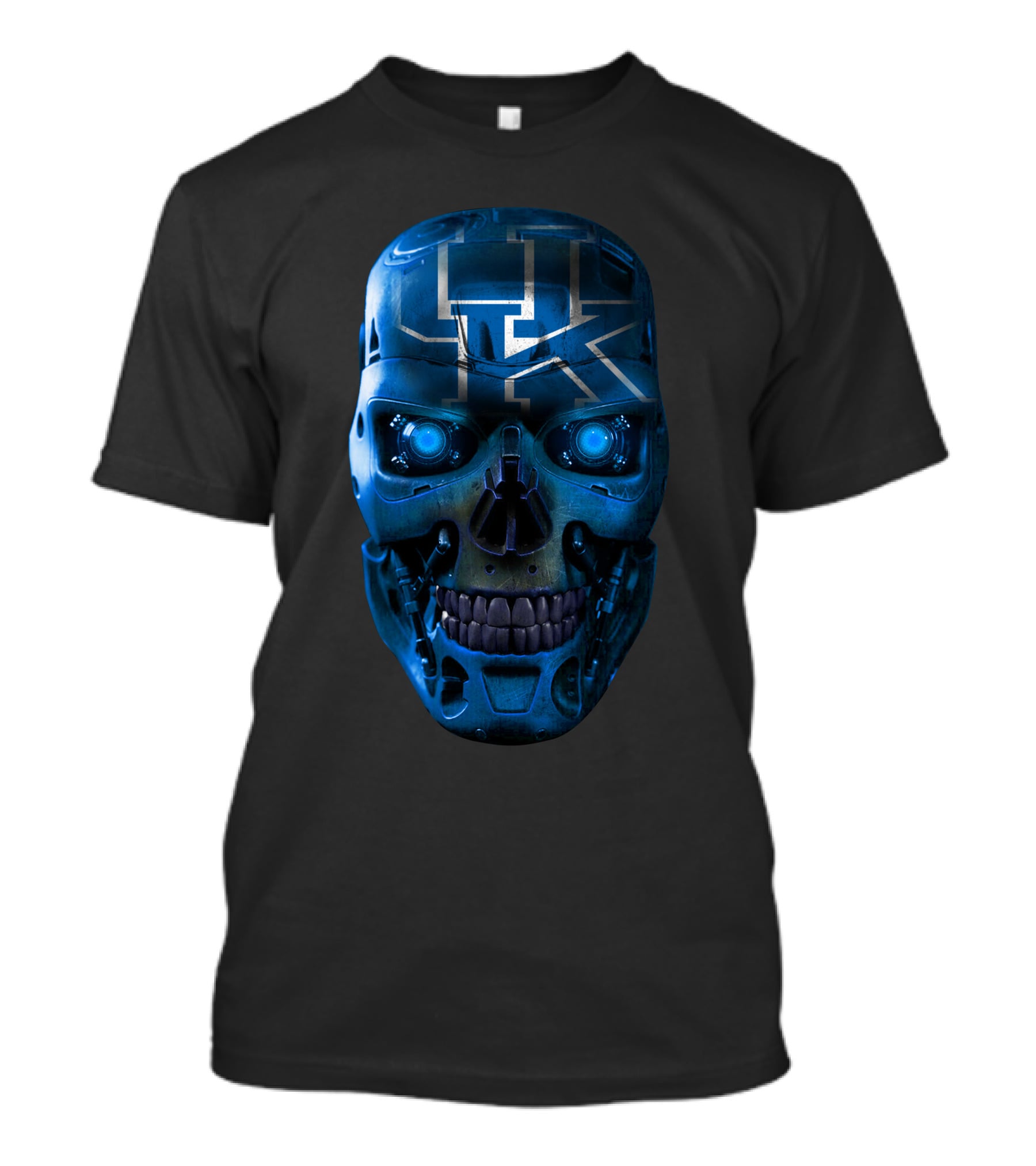 Skull UK Kentucky Wildcats Blue Metallic Face T-Shirt