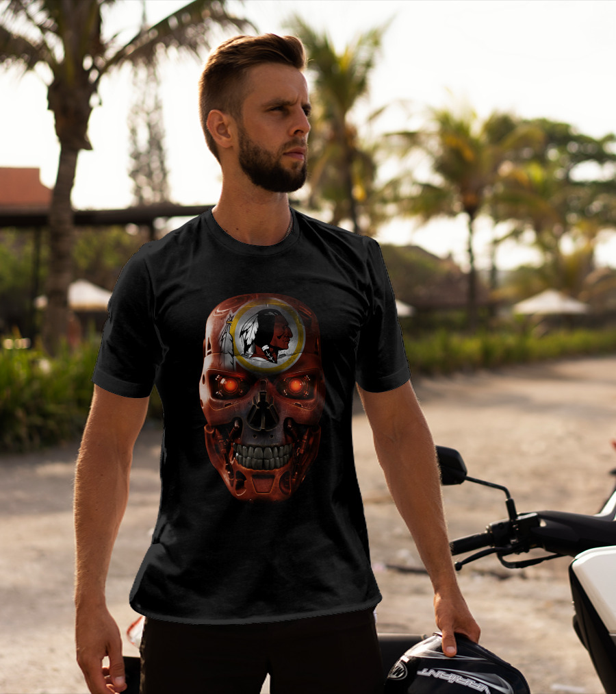 Skull Redskins Terminator Head T-Shirt