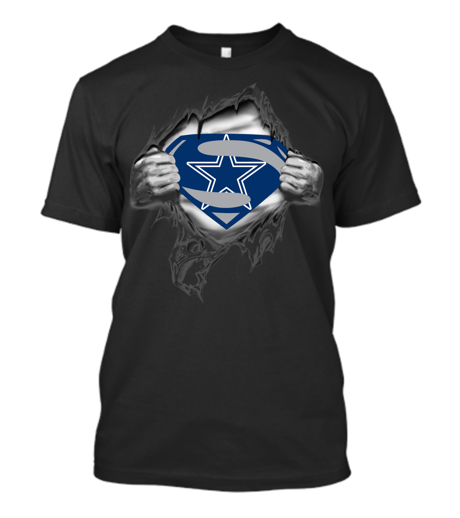 COWBOYS Superman Star Logo Rip T-Shirt