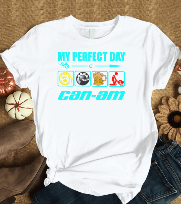 T-Shirt: MY PERFECT DAY CAN AM BRP Beer Icons T-Shirt MY PERFECT DAY CAN AM BRP Beer Icons T-Shirt