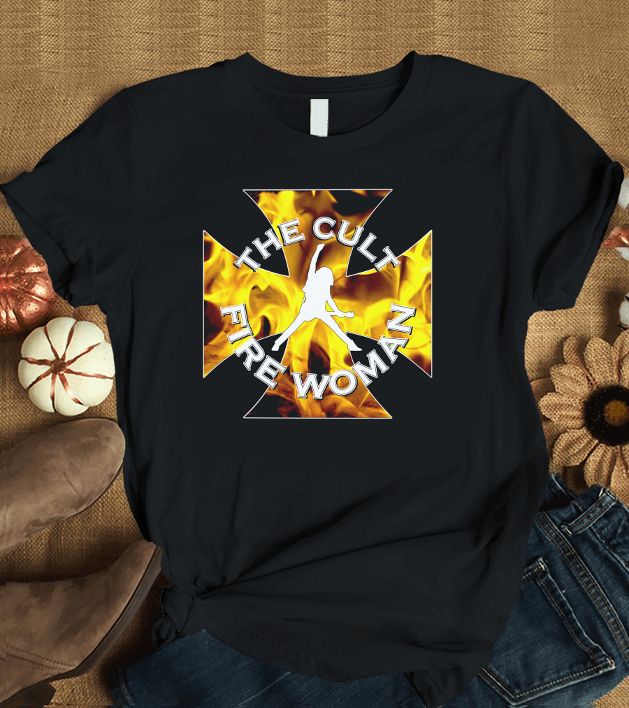 The Cult Fire Woman Flames Emblem T-Shirt