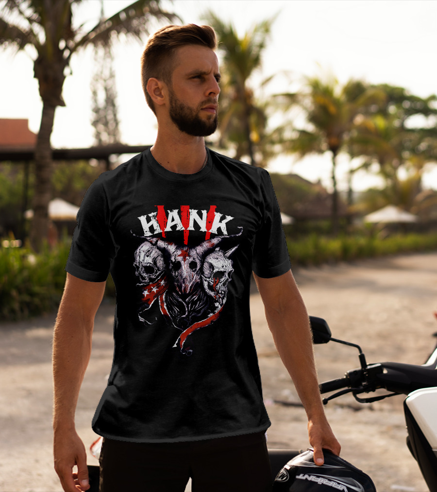 Hank III Skull With Horned Ram And Skulls T-Shirt