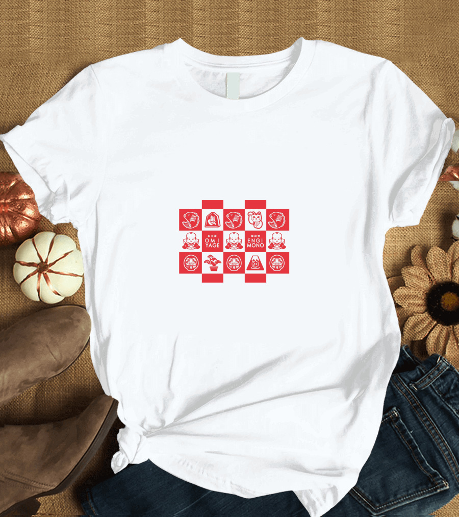 Uniqlo Omiyage Engimono Icons Red White Blocks T-Shirt