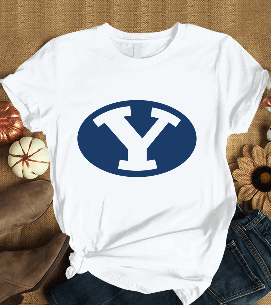 Brigham Young Cougars Y Logo Blue Oval T-Shirt