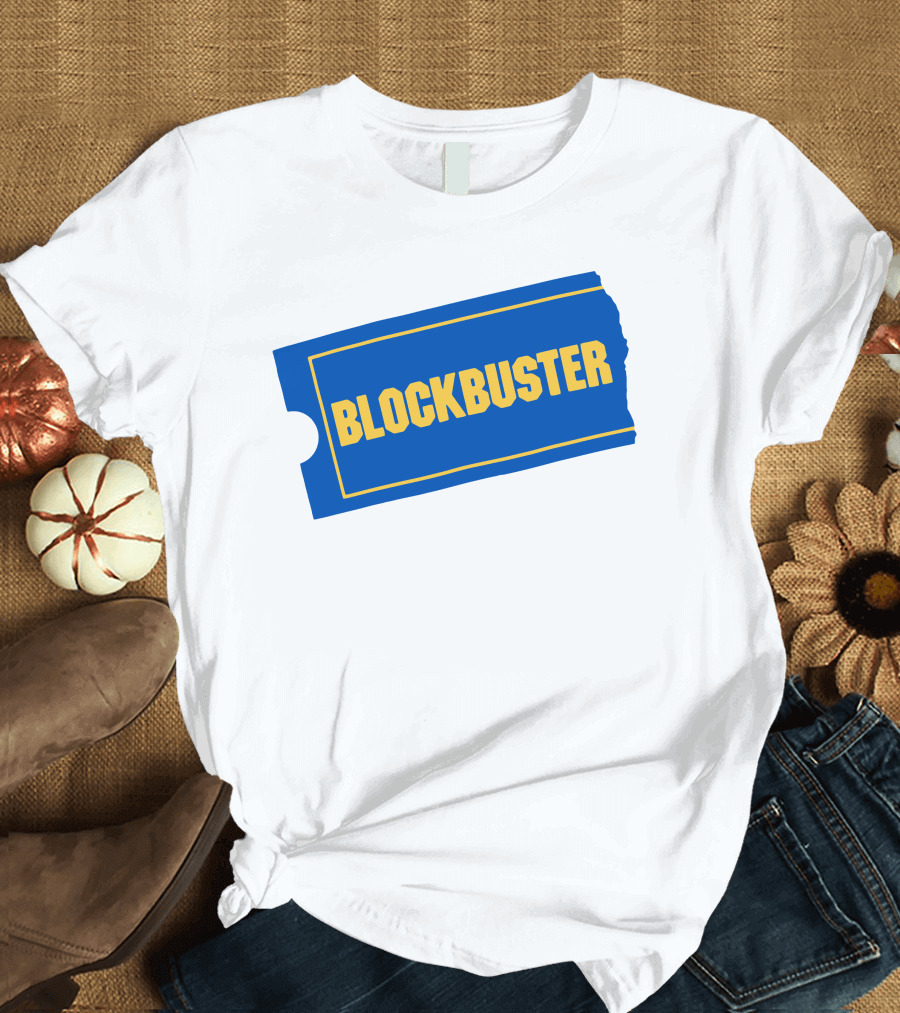 Blockbuster Blue Ticket Logo Nostalgia T-Shirt