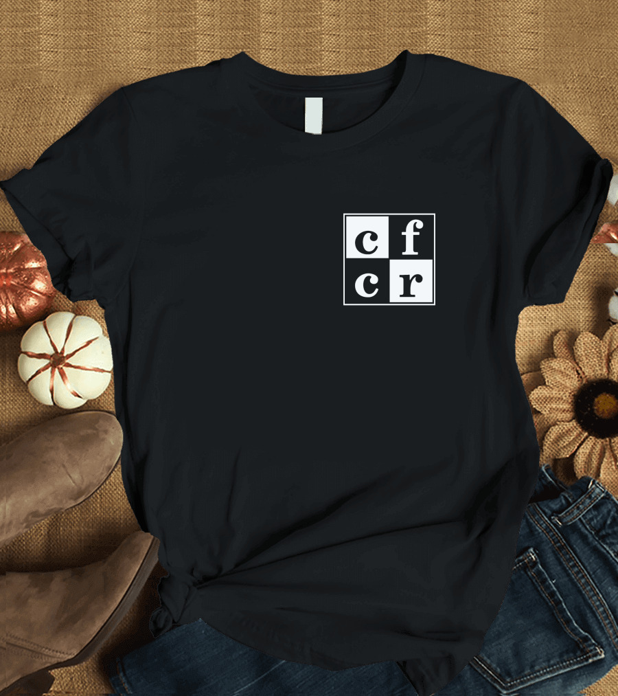 CFCR Saskatoon Merch Square Logo Black and White Checkerboard T-Shirt