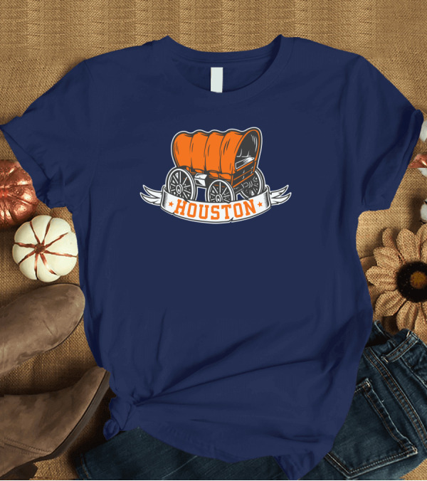 T-Shirt: Houston Orange Covered Wagon T-Shirt Houston Orange Covered Wagon T-Shirt