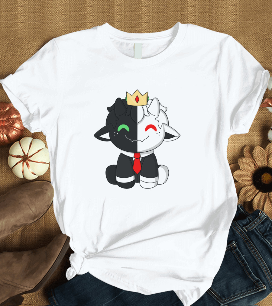 Baby Ranboo Plush with Crown and Tie T-Shirt