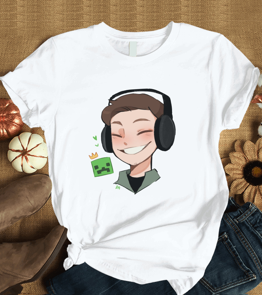 Awesamdude Creeper Man Merch Headphones Smiling Character T-Shirt