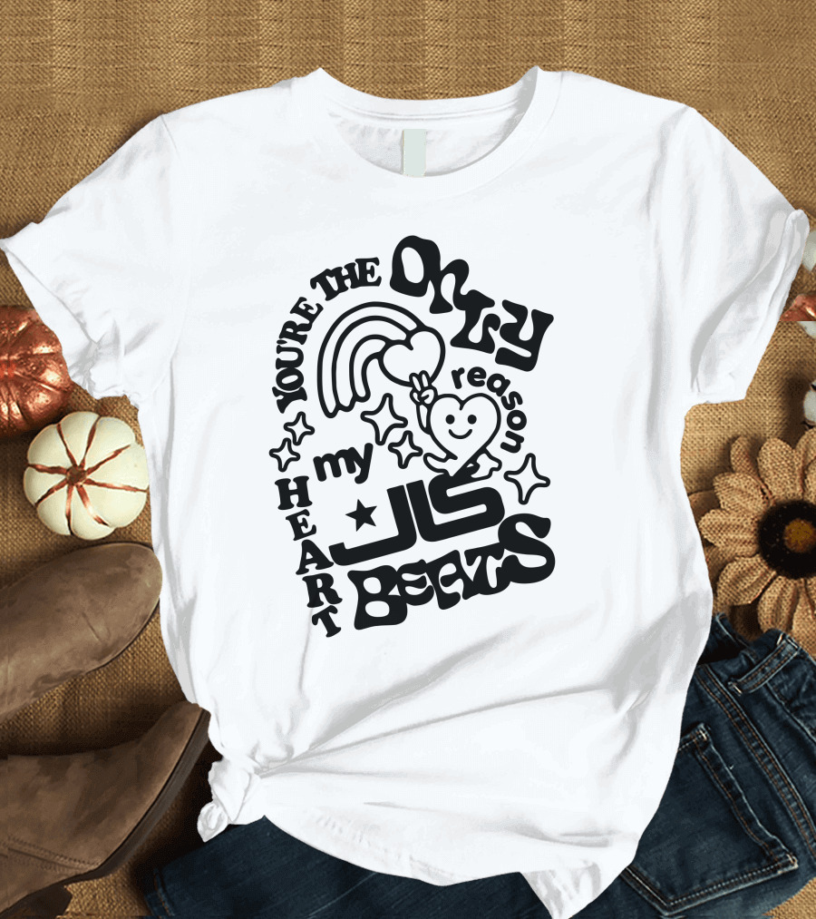 Jls You're The Only Reason My Heart Beats Rainbow Star Balloon Heart T-Shirt