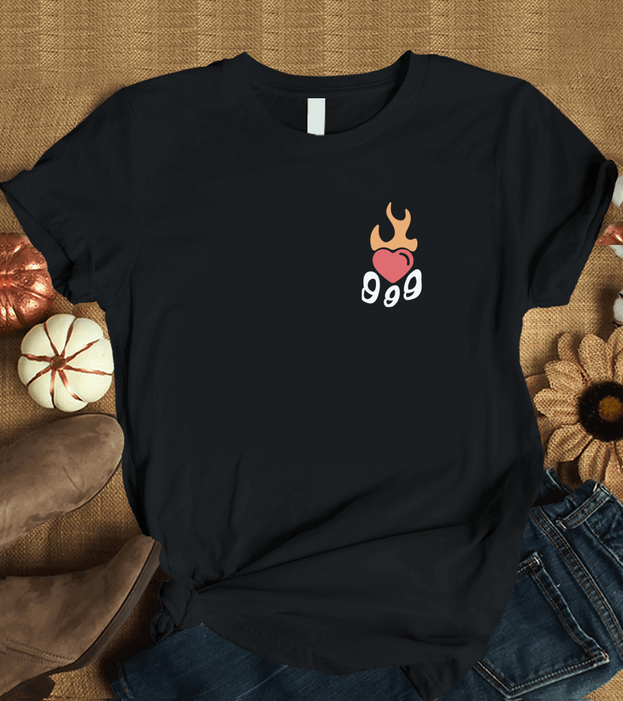 Juice Wrld 999 Burning Hearts Flaming Heart T-Shirt