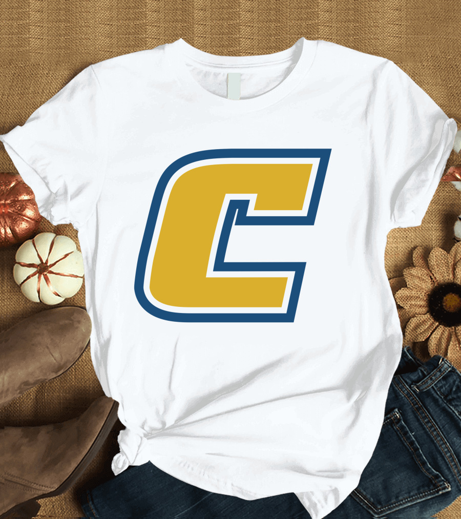 Chattanooga Mocs Large Yellow C Logo Collegiate Sports Emblem T-Shirt
