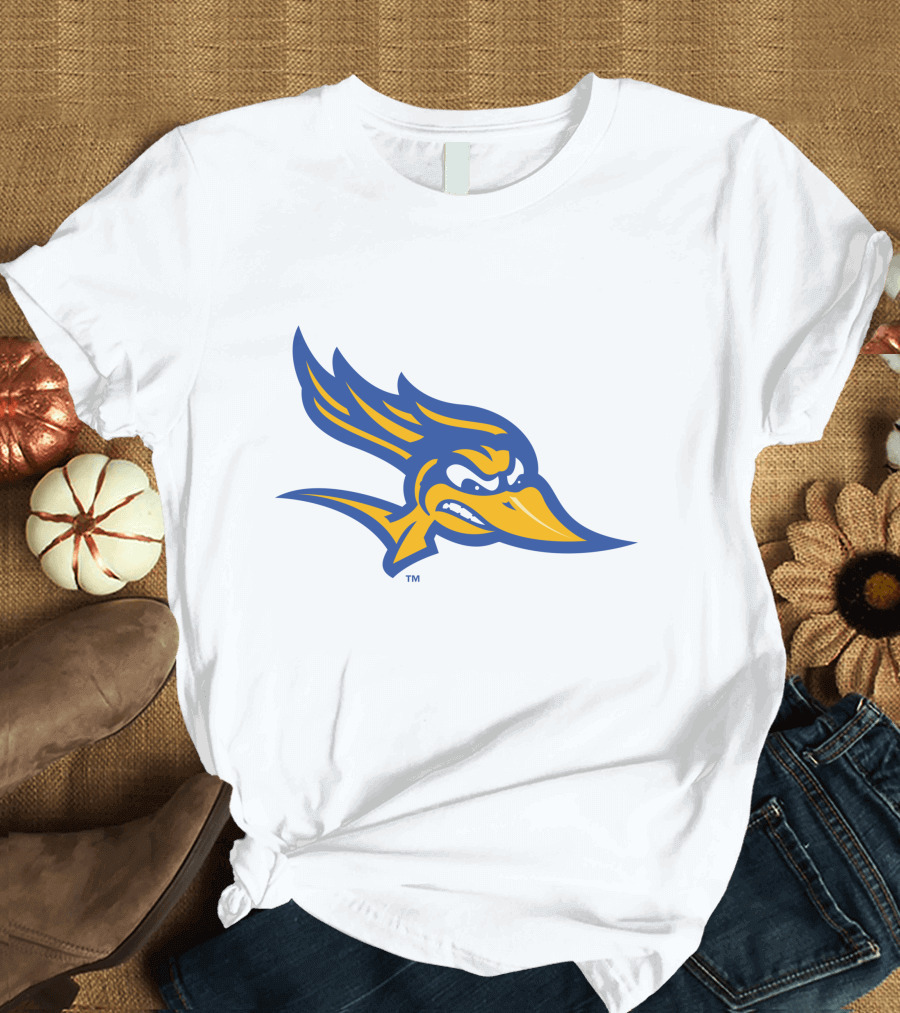 CSU Bakersfield Roadrunners Logo Blue and Gold Bird Head T-Shirt