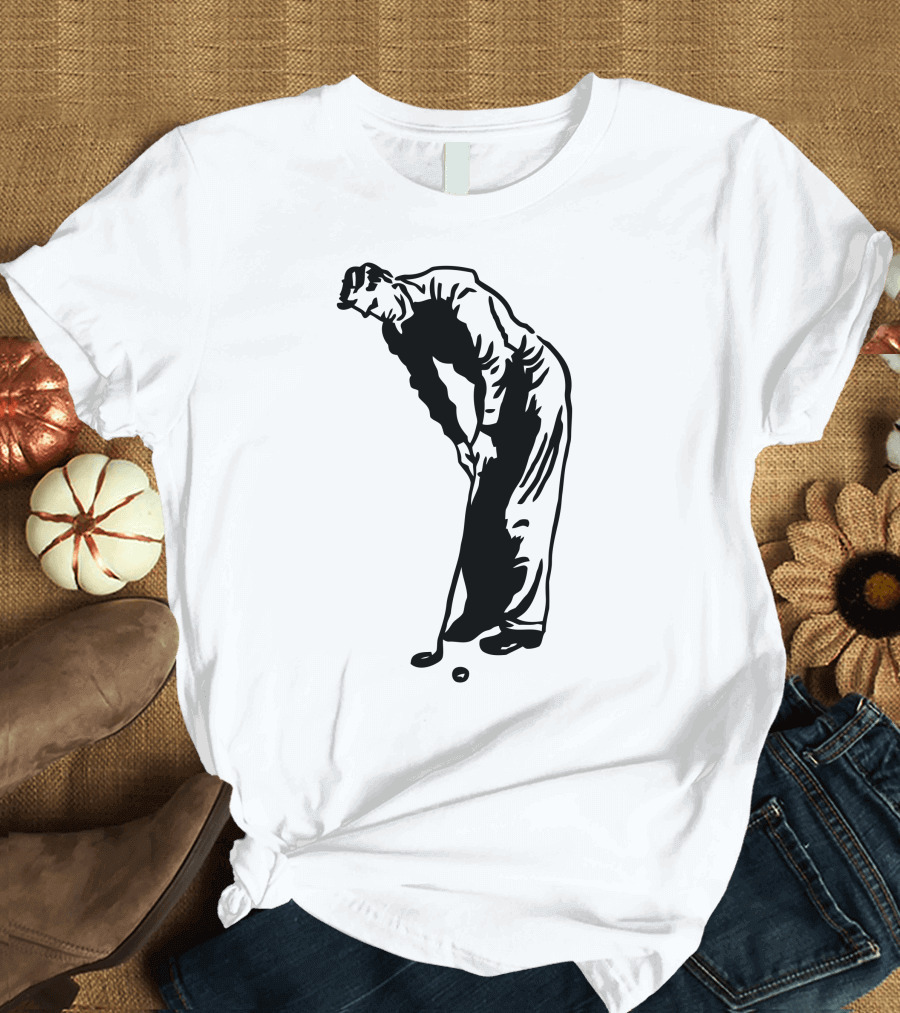 Jack Nicklaus Yellow Golfer Silhouette on Orange T-Shirt