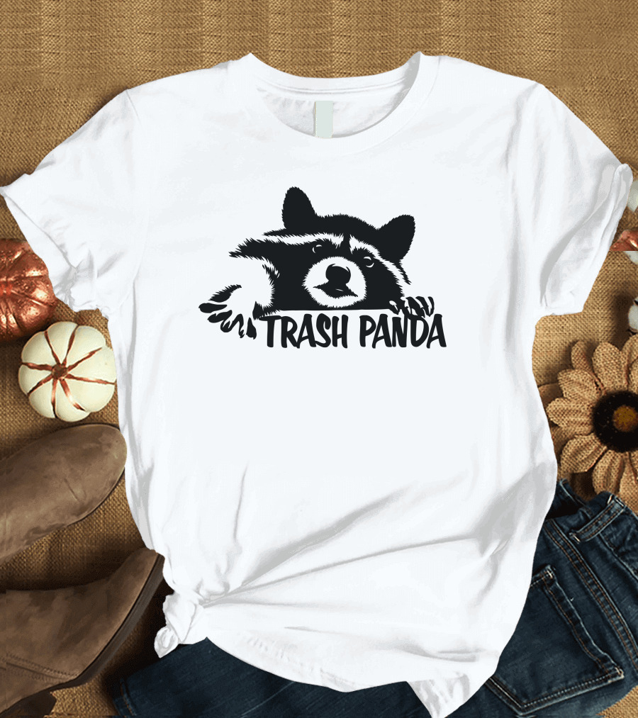 Trash Panda Raccoon Peeking Out T-Shirt