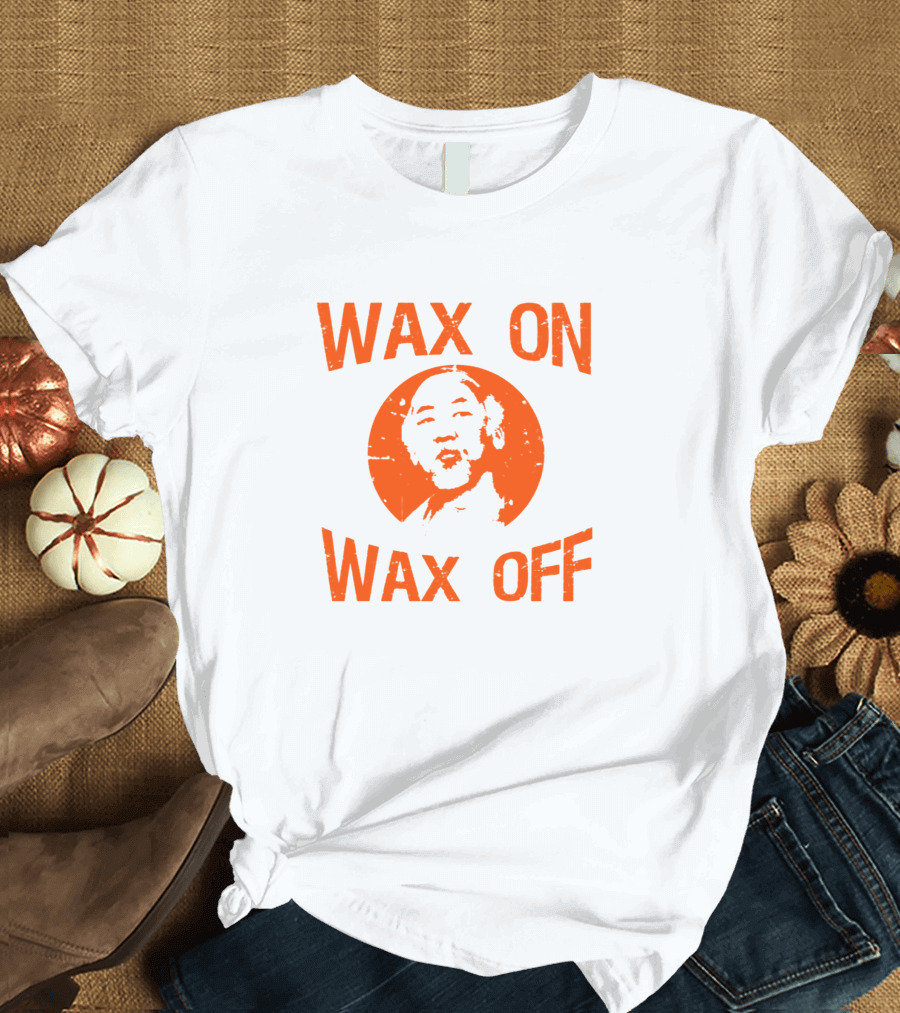 Cobra Kai Karate Kid Wax On Wax Off Mr. Miyagi Circle T-Shirt