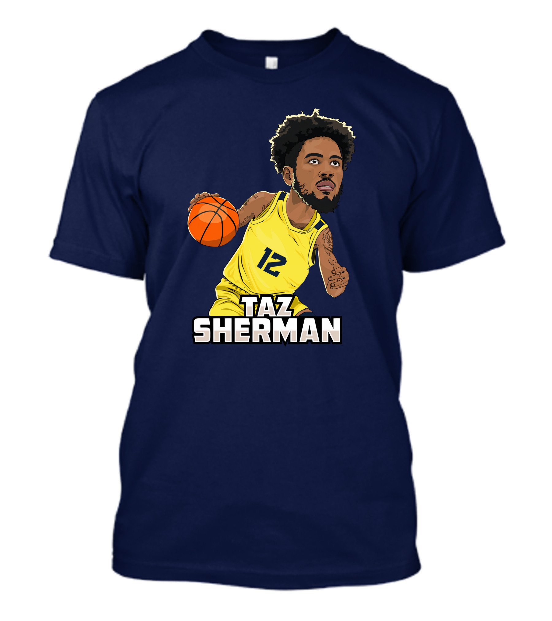 Taz Sherman Basketball Illustration 12 Lakers Jersey Players Trunk Collaboration T-Shirt