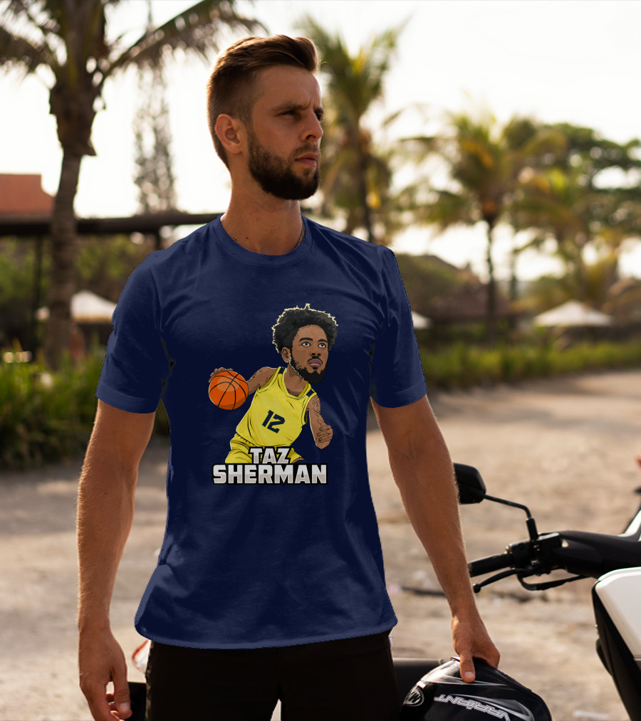 Taz Sherman Basketball Illustration 12 Lakers Jersey Players Trunk Collaboration T-Shirt
