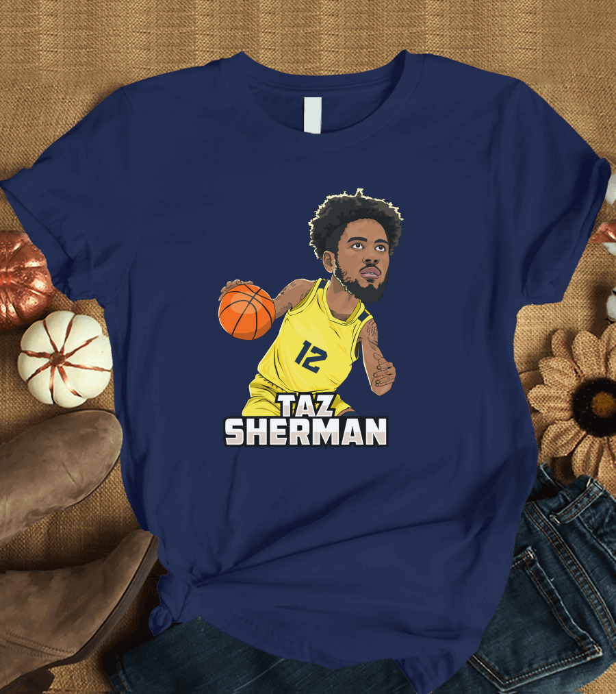 Taz Sherman Basketball Illustration 12 Lakers Jersey Players Trunk Collaboration T-Shirt