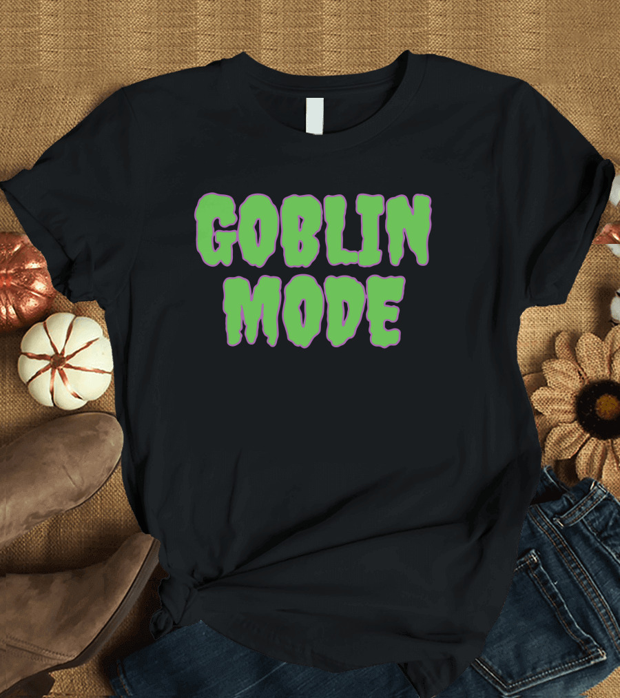 Shitheadsteve Goblin Mode Merch Green Drip Text T-Shirt