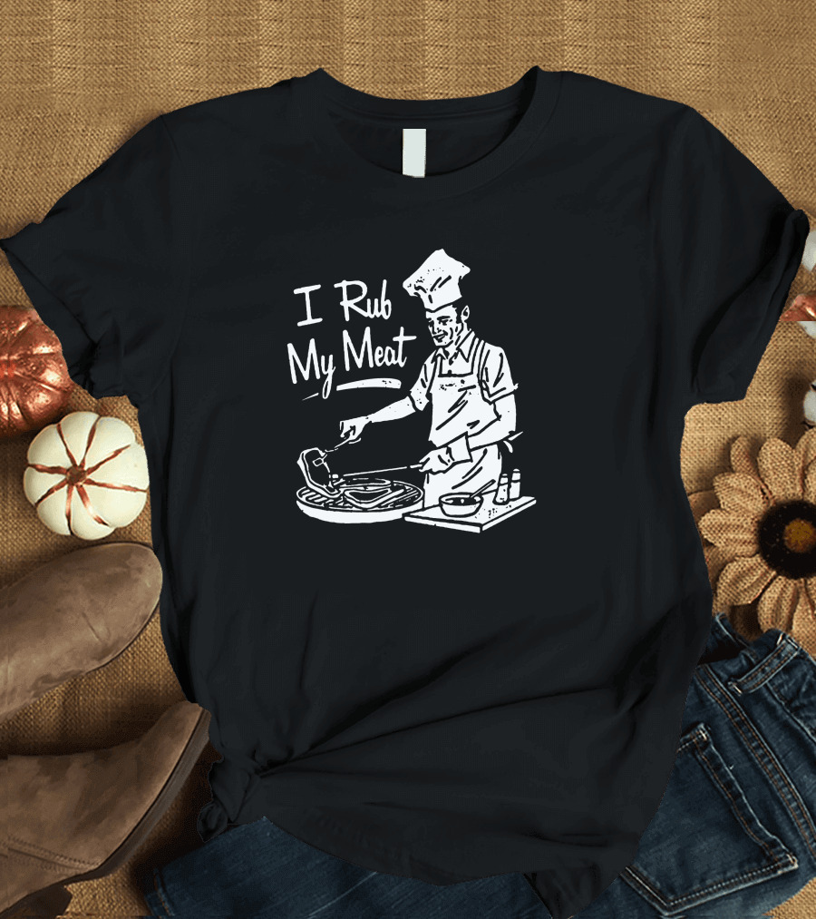 M00nshot I Rub My Meat Chef Grilling Cooking Apron BBQ T-Shirt