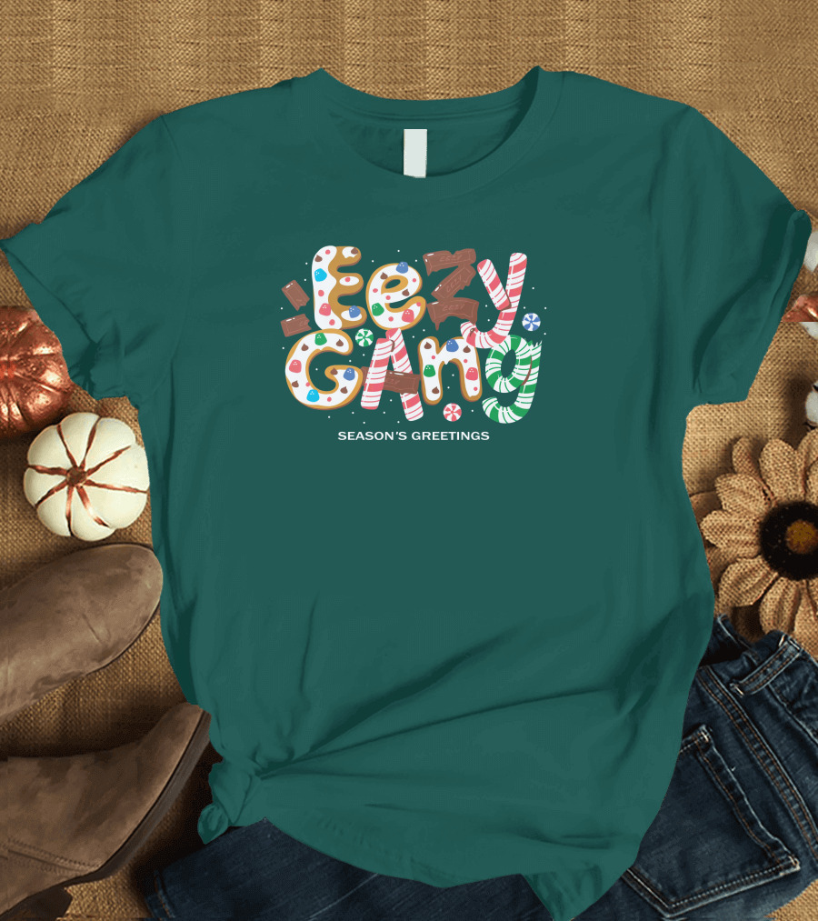 Yeezy Gang Festive Holiday Cookie Lettering T-Shirt