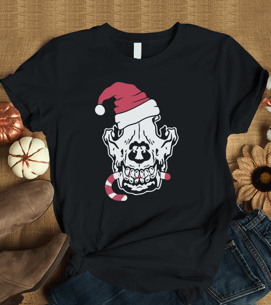Streetspeed717 Skull Santa Candy Cane Holiday T-Shirt