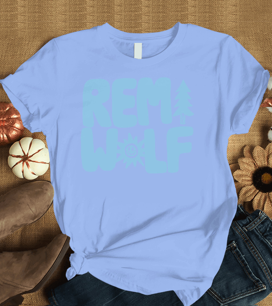 REM WOLF Pine Tree Sun Face T-Shirt