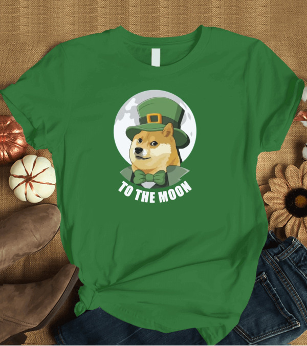 T-Shirt: TO THE MOON Doge Leprechaun T-Shirt TO THE MOON Doge Leprechaun T-Shirt